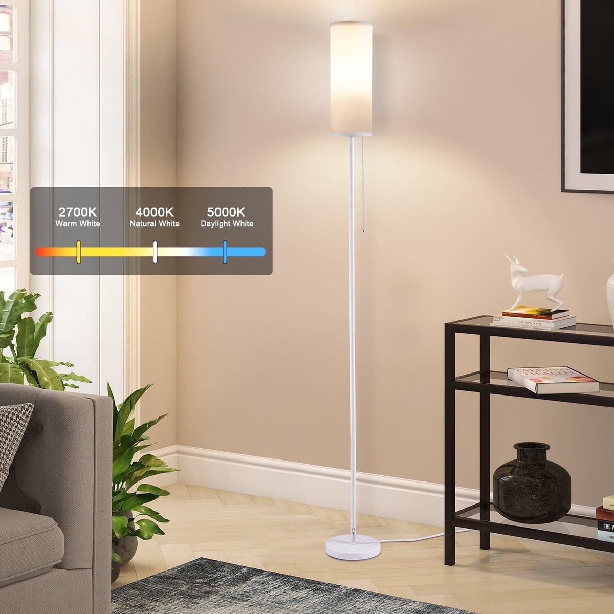 Vellune™ Vesteel Floor Lamp for Living Room, Modern Standing Lamp with 3 Color