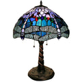 Warehouse of Tiffany WHT008 Tiffany-style Dragonfly Lamp, Blue/Red