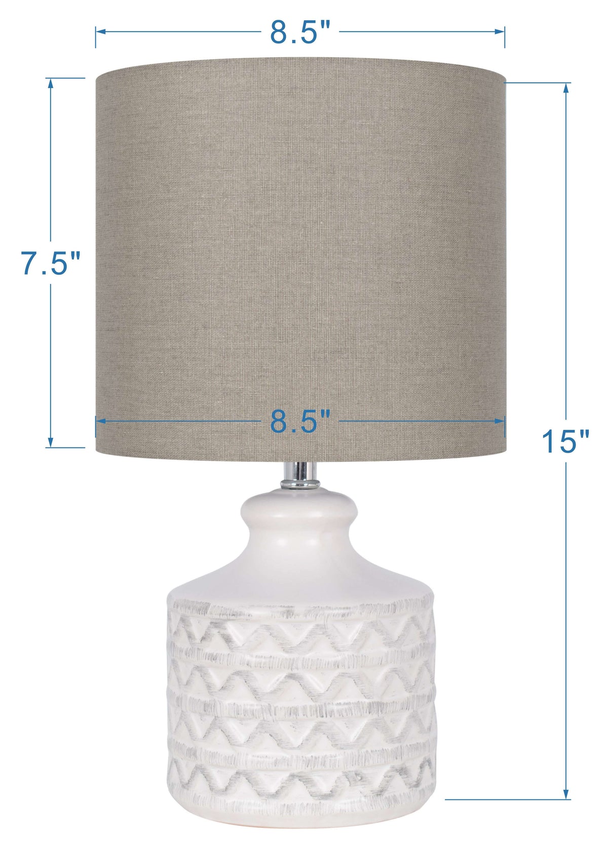 Cozylumi™ White Ceramic Table Lamp, 15"