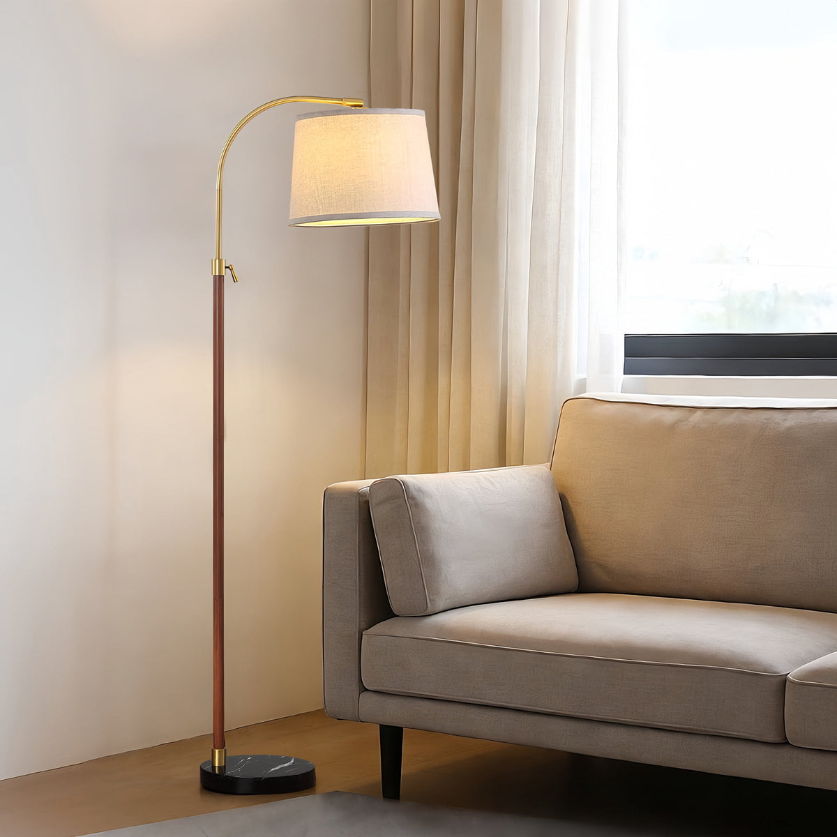 Cozylumi™ RORIA 64? Modern Floor Lamp, Height Adjustable Curved Standing Lamp,for