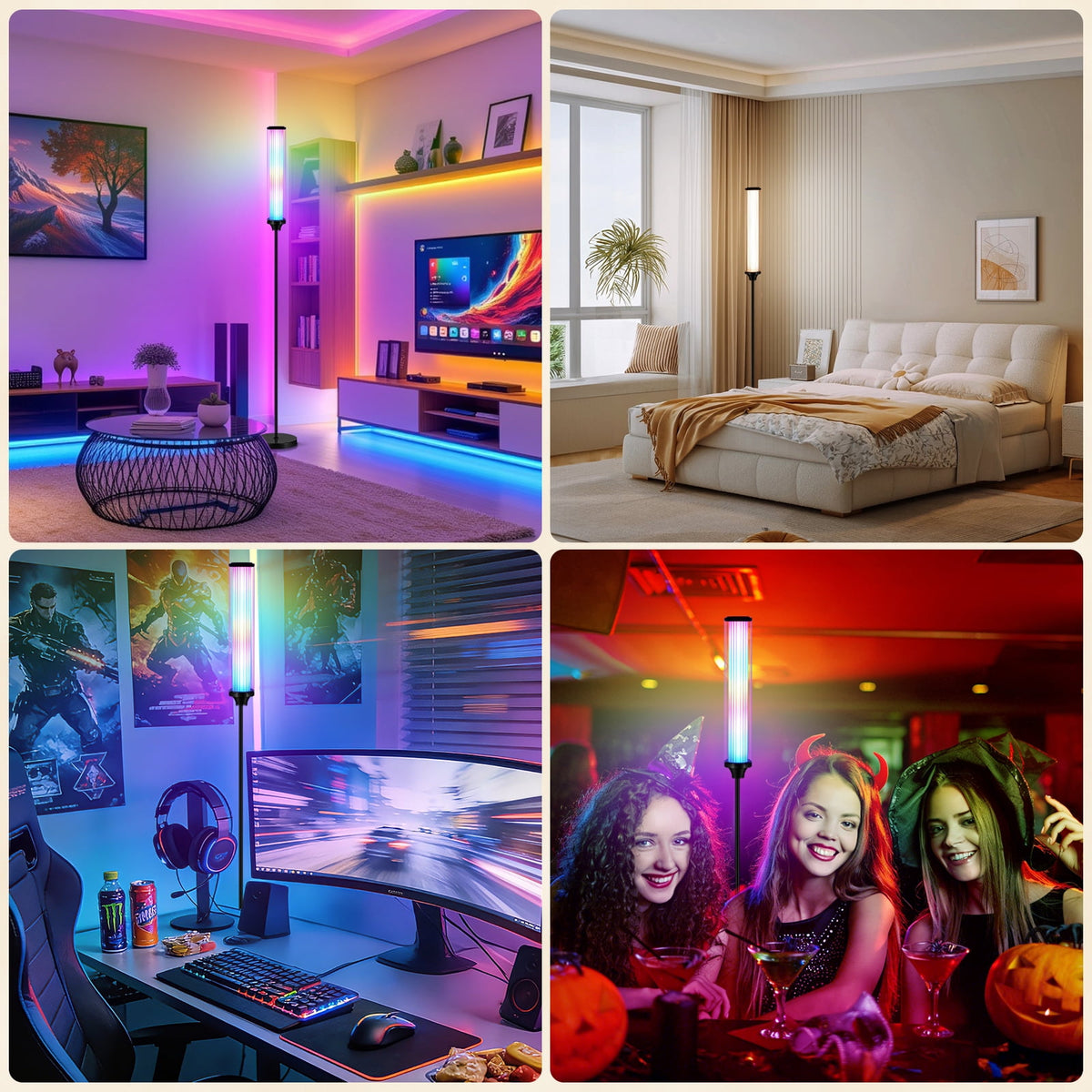 Cozylumi™ 69" Floor Lamp, Smart RGBCW Floor Lamp with 16 Million DIY Colors & 200+