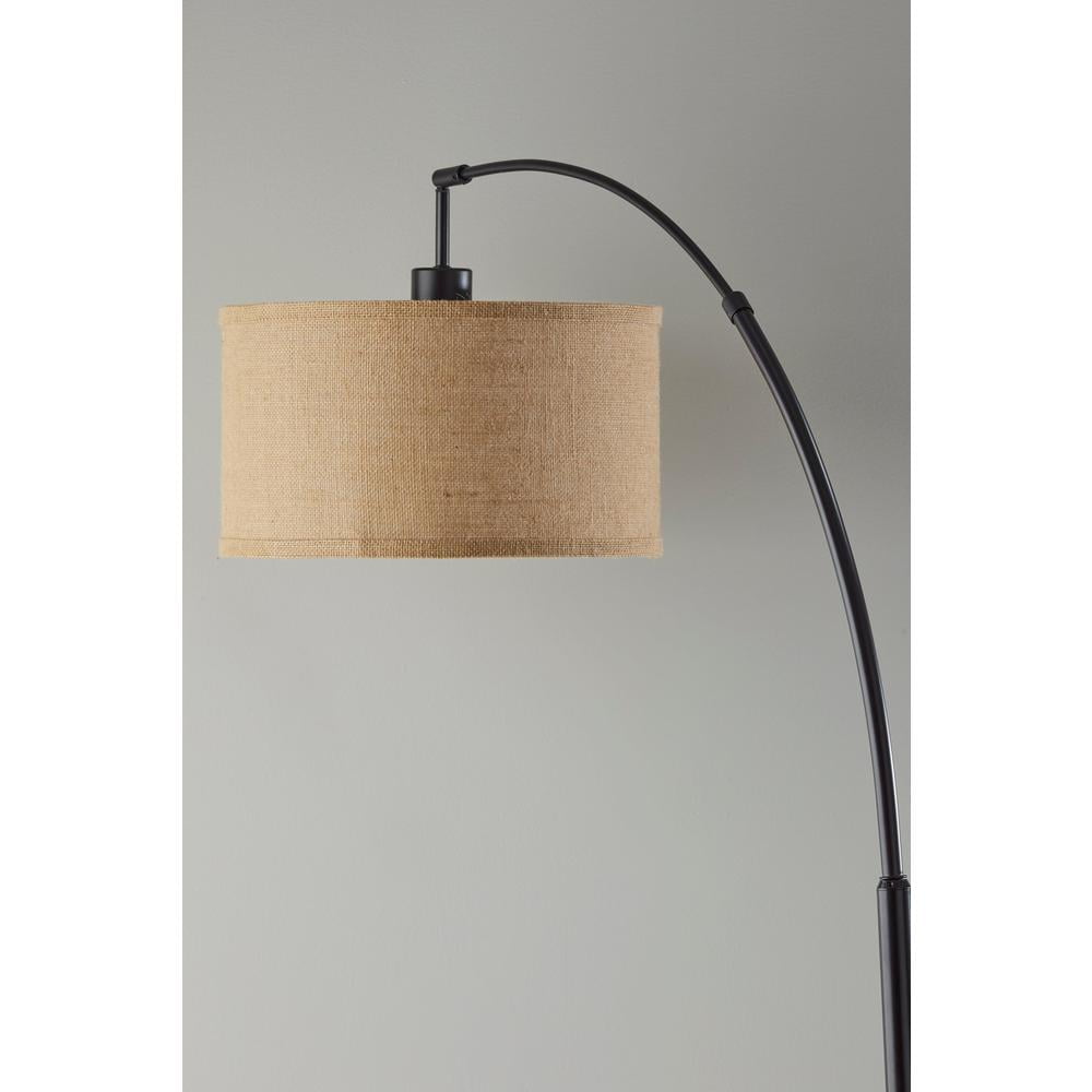 Cozylumi™ 68? Traditional Rotary Switch Antique Bronze Arc Floor Lamp with Burlap Drum