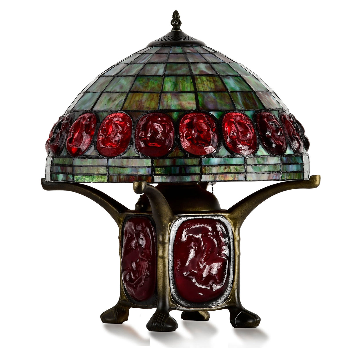 Tiffany-style Mika Turtleback Double-lit Table Lamp