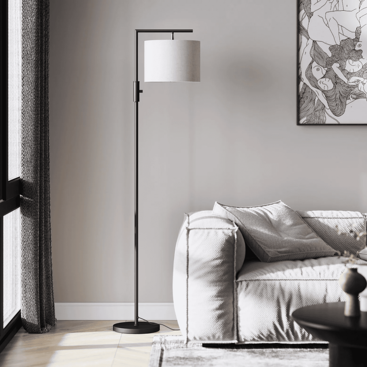 Cozylumi™ Iron Modern Standing Lamp, Gold Floor Lamp for Living Room, with Rotary