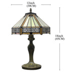 Tiffany Lamp Bedside Table Lamp Yellow Hexagon Stained Glass Mission Style Reading Desk Light 18" Tall Lover Livingroom Bedroom Library Banker Hotel Luxurious Victorian WERFACTORY LED Bulb Included