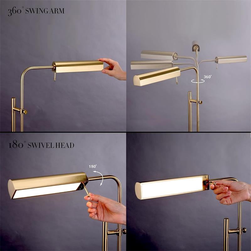 Cozylumi™ Lumadin 52?/72? Modern Adjustable 1-Light Modern Adjustable Brass Floor Lamp