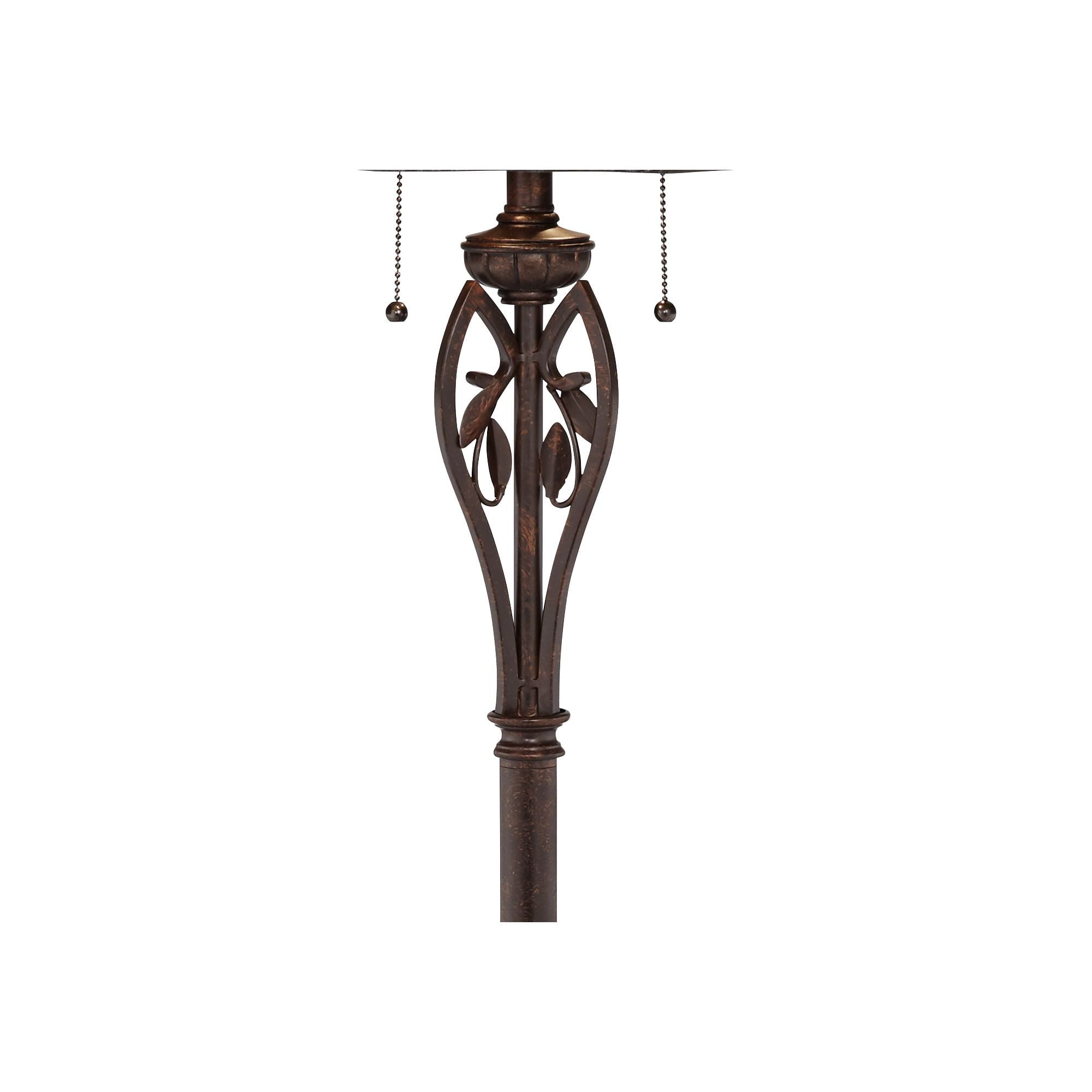 Robert Louis Tiffany Vintage Mission Floor Lamp Standing 60" Tall Bronze Leaf and Vine Stained Art Glass Shade for Living Room Bedroom Office House