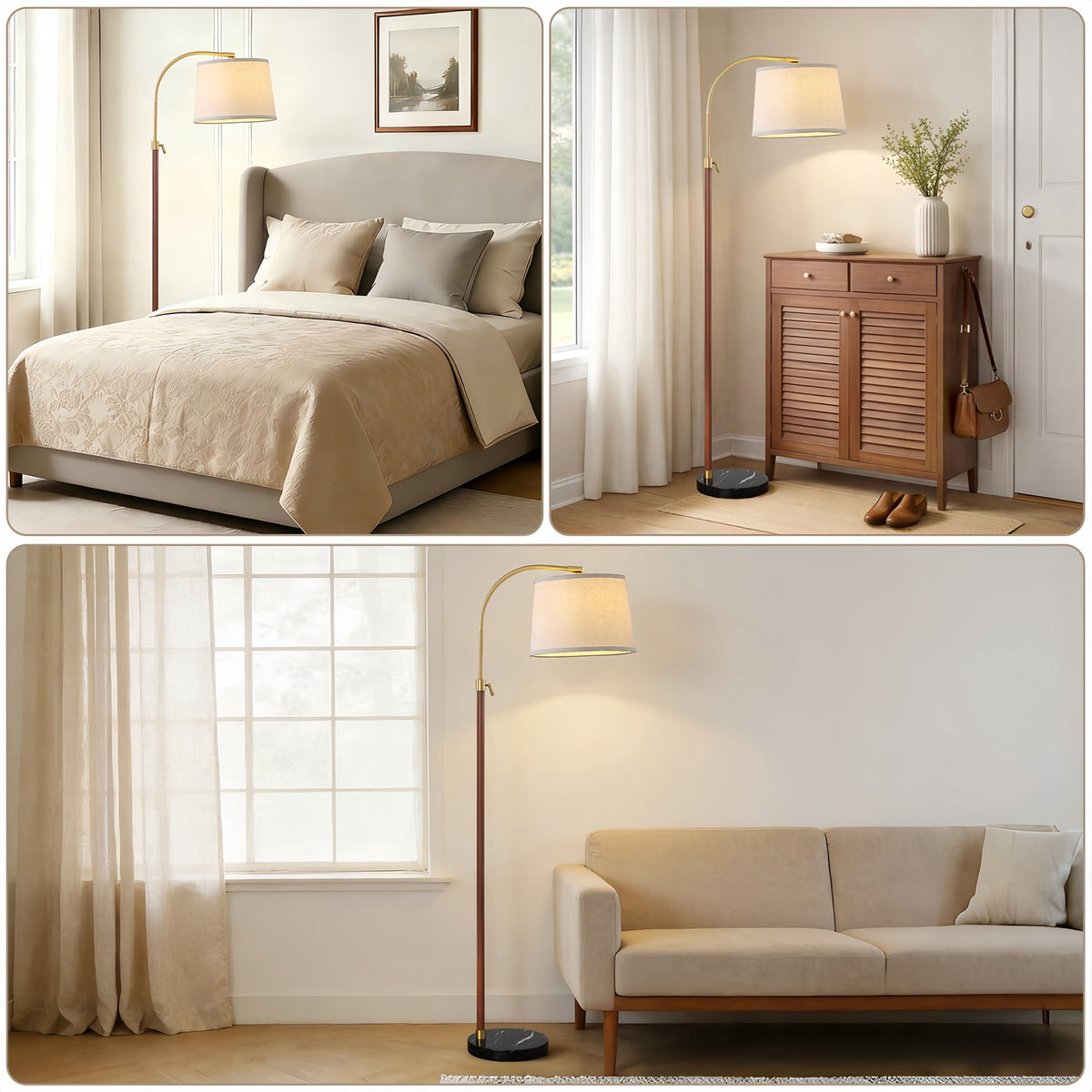 Cozylumi™ RORIA 64? Modern Floor Lamp, Height Adjustable Curved Standing Lamp,for