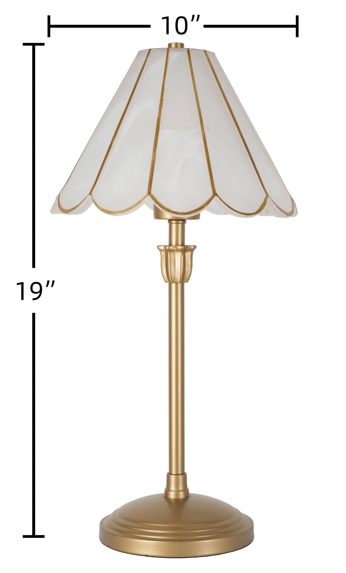 Cozylumi™ Capiz Scalloped Glass Table Lamp, Gold Finish, 19"H
