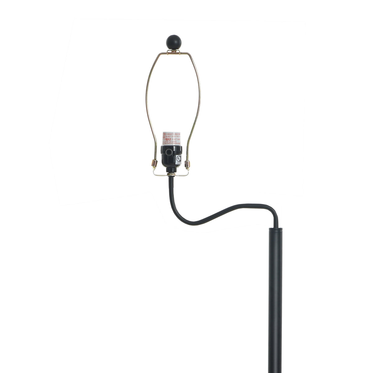 Cozylumi™ Glass End Table Floor Lamp with White Shade, Matte Black, 17"L x 17"W x 54"H