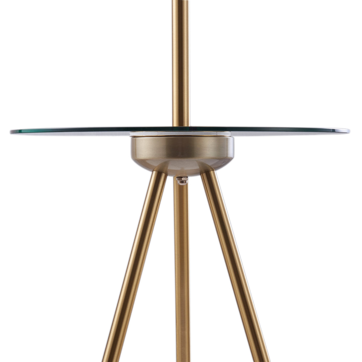 Cozylumi™ Teamson Home Myra Floor Lamp with Glass Table and Built-In USB Port, Gold/Black