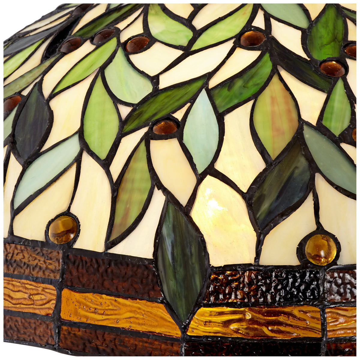 Robert Louis Tiffany Vintage Mission Floor Lamp Standing 60" Tall Bronze Leaf and Vine Stained Art Glass Shade for Living Room Bedroom Office House