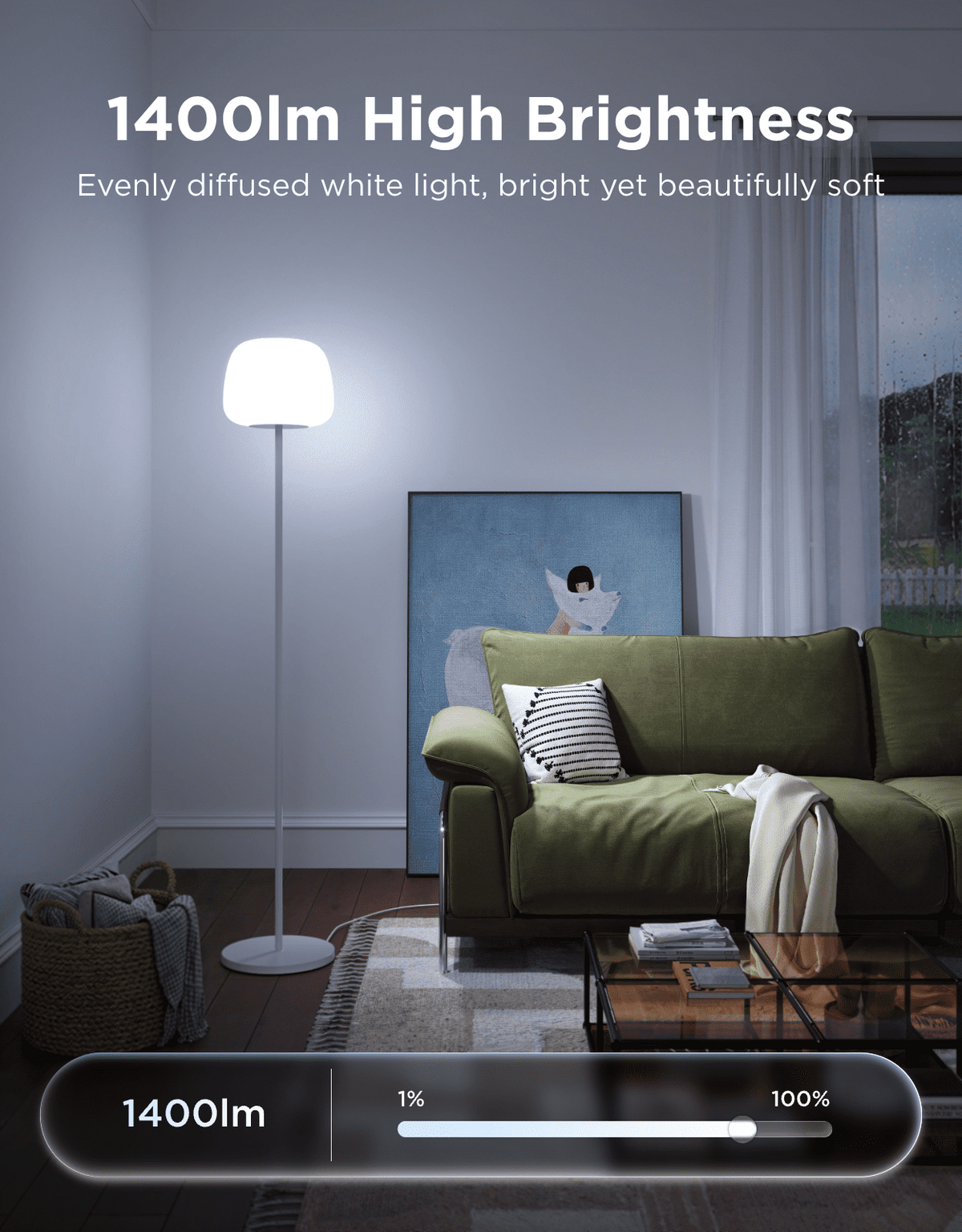 Cozylumi™ Govee Lantern Floor Lamp, Halo Gradient RGBIC Smart Corner Lamp with