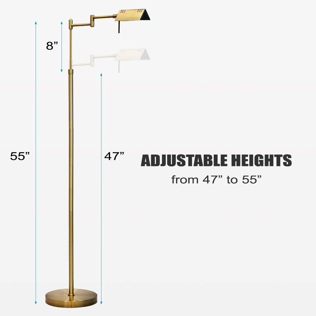 Cozylumi™ O?Bright Dimmable LED Pharmacy Floor Lamp, 12W LED, Full Range Dimming, 360