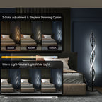 Cozylumi™ LED Spiral Floor Lamp 60 Inch Modern Floor Lamps Dimmable Black Standing Lamp