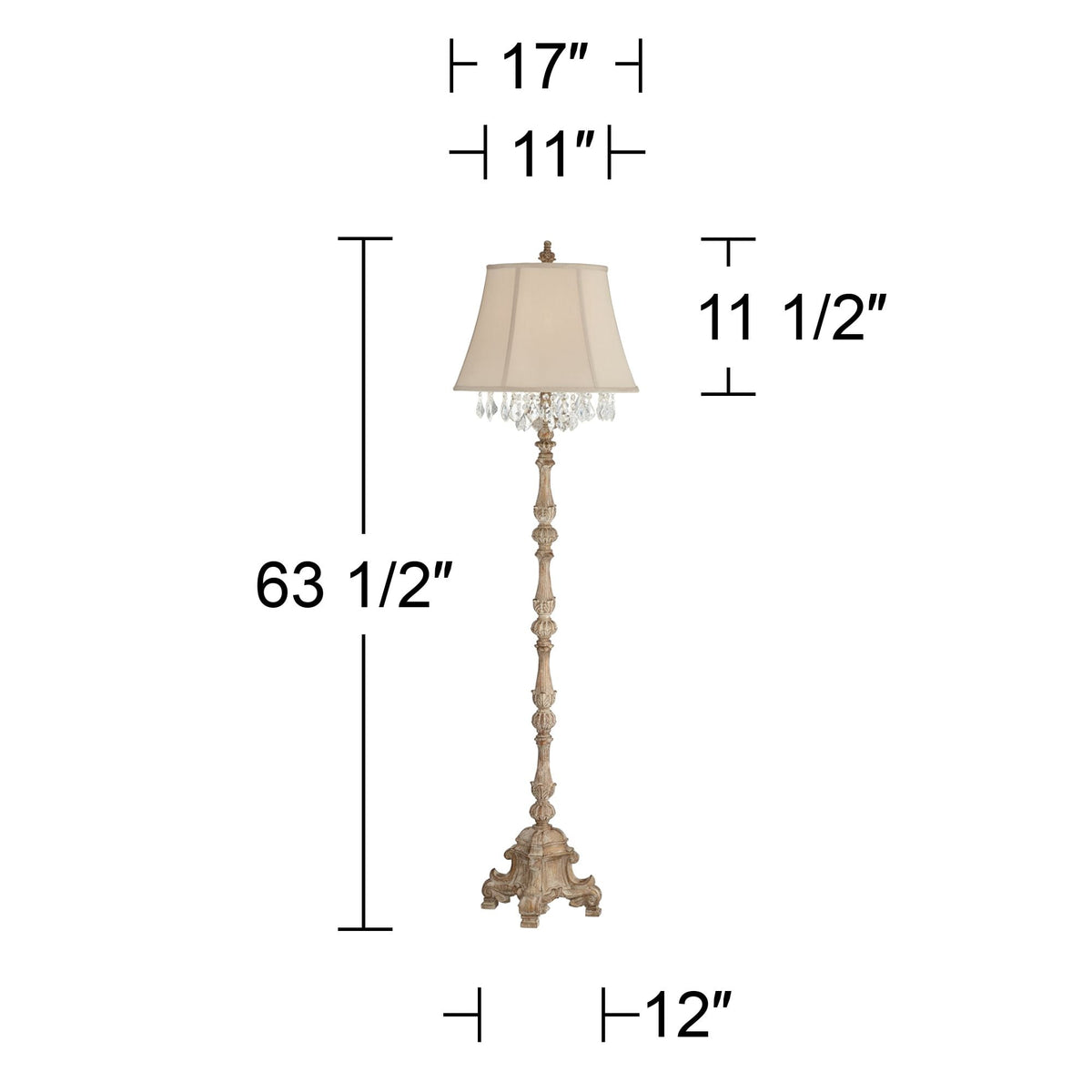 Cozylumi™ Duval Country Cottage Floor Lamp 63 1/2" Tall Distressed Faux Wood