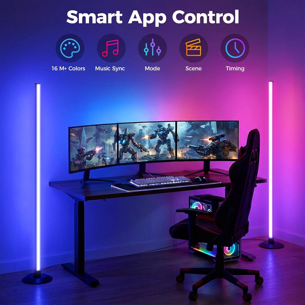 Cozylumi™ LED Floor Lamp, RGB Corner Floor Lamp Support Music Sync, Remote & App