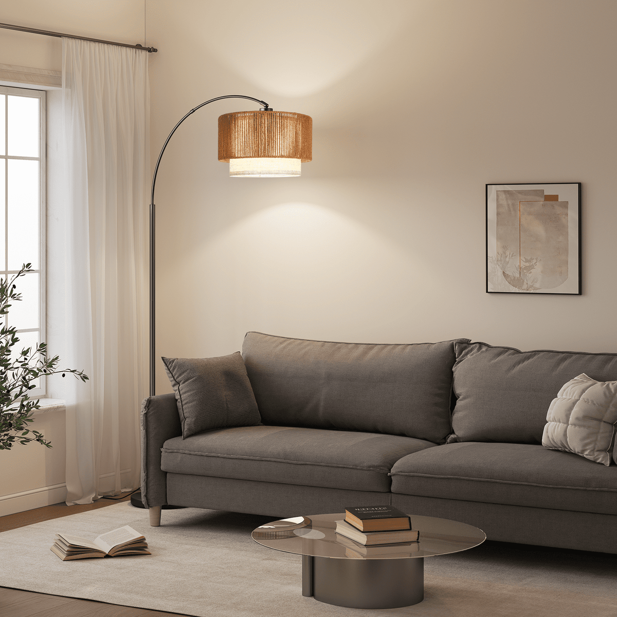 Cozylumi™ Floor Lamps for Living Room with 12W LED Bulb, Arc Floor Lamp with 3 Color