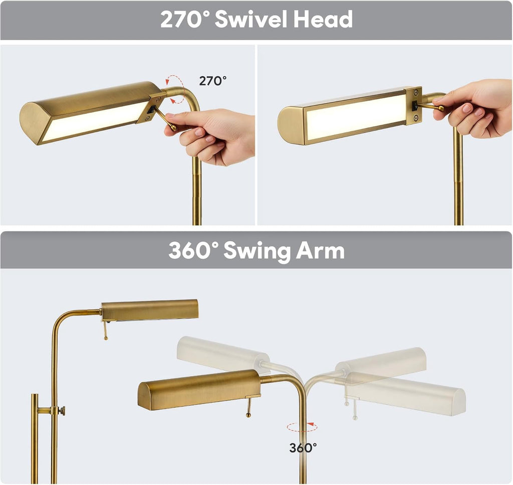 Cozylumi™ Lumadin 52?/72? Modern Adjustable 1-Light Modern Adjustable Brass Floor Lamp