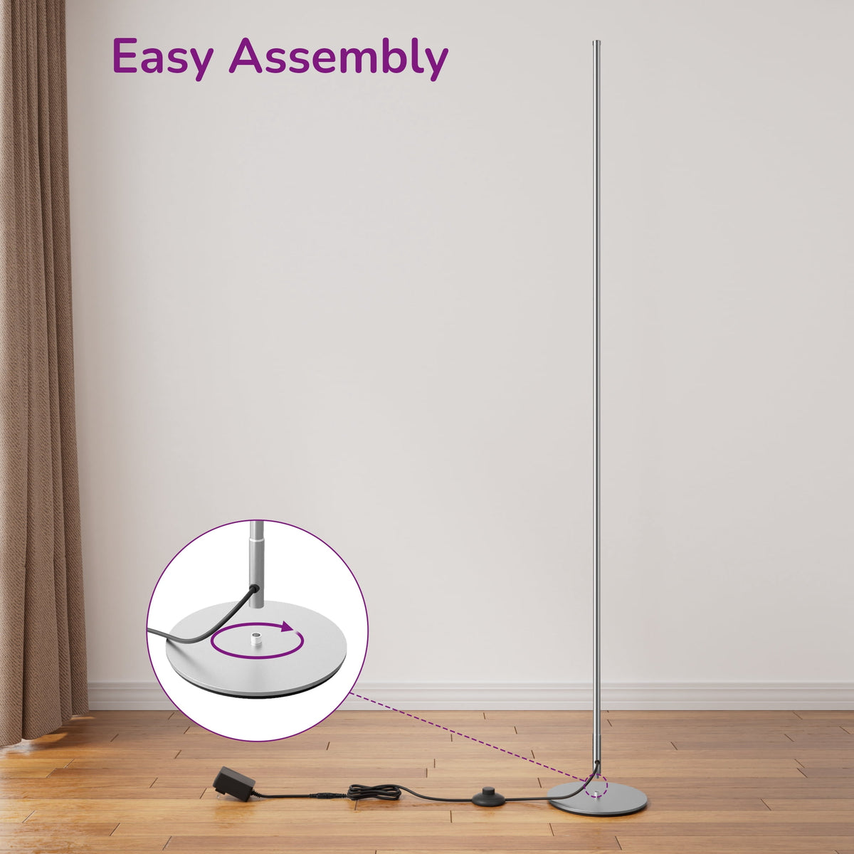 Cozylumi™ Modern LED Corner Floor Lamp Set of 2 with 2 Remote for Living Room