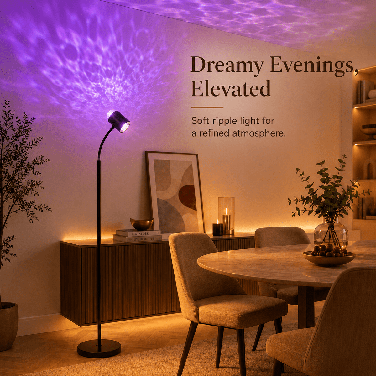 Cozylumi™ MEHOOM Sunset Standing Floor Lamp Projection with Ocean Wave, 360° Rotation