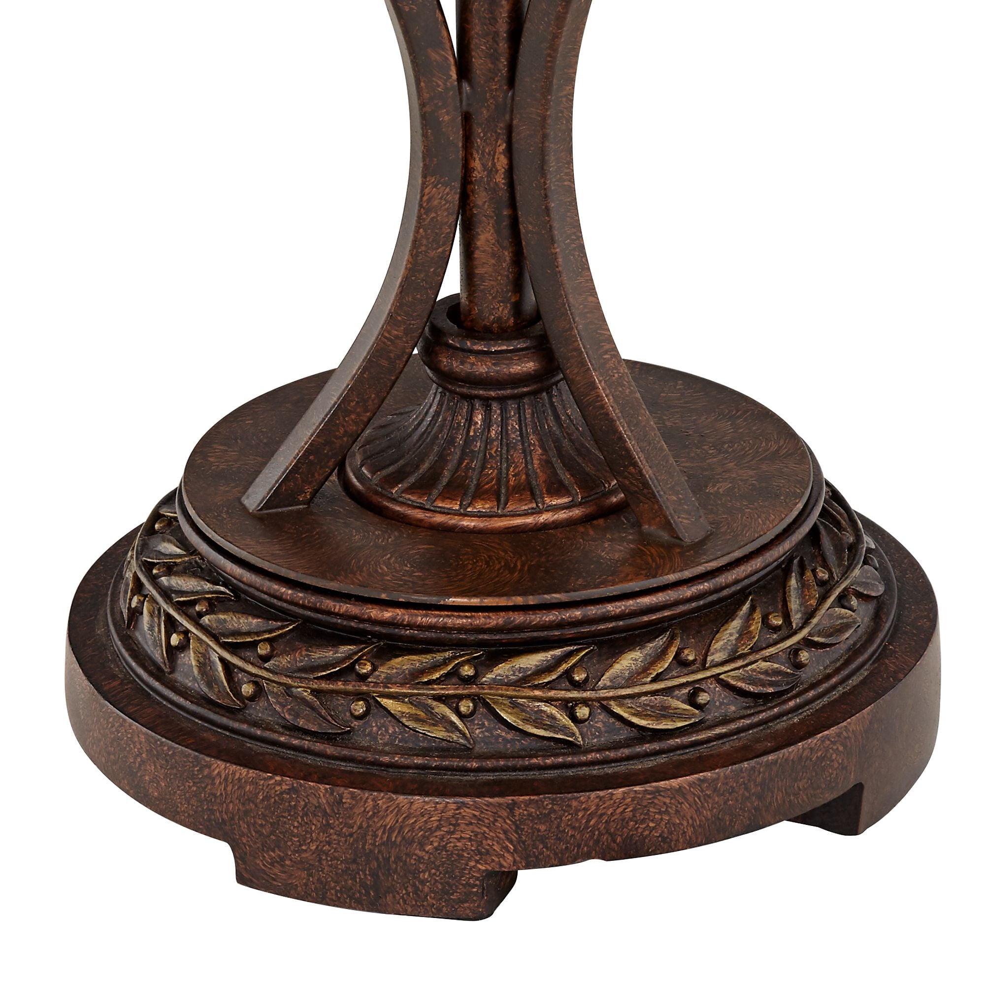 Robert Louis Tiffany Traditional Table Lamp 26" High Bronze Leaf and Vine Glass Shade for Living Room Family Bedroom Bedside Nightstand