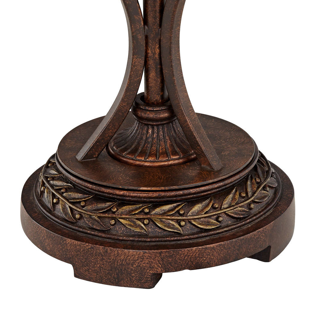 Robert Louis Tiffany Traditional Table Lamp 26" High Bronze Leaf and Vine Glass Shade for Living Room Family Bedroom Bedside Nightstand
