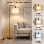 Cozylumi™ VOLIVO Floor Lamp, 63? Tall Standing Lamp with Foot Switch,3 Color