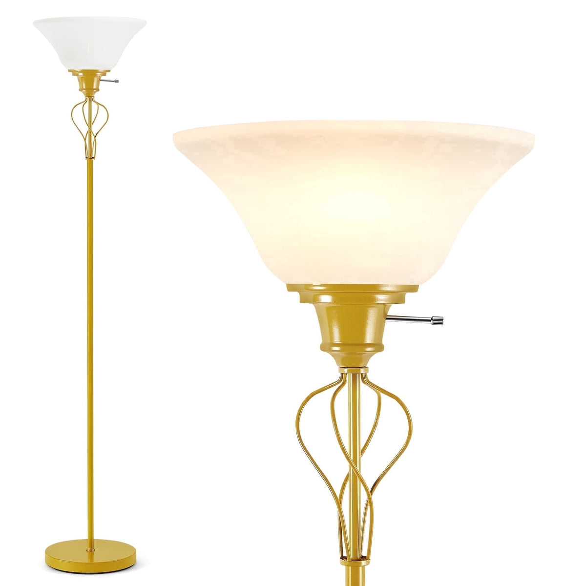 Vellune™ Floor Lamp for Living Room,70in Black Standing Lamps with Sturdy Metal Base